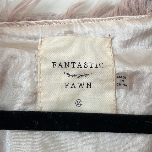 Fantastic Fawn Cream Tan Shaggy Kami Jacket size medium - Picture 7 of 10